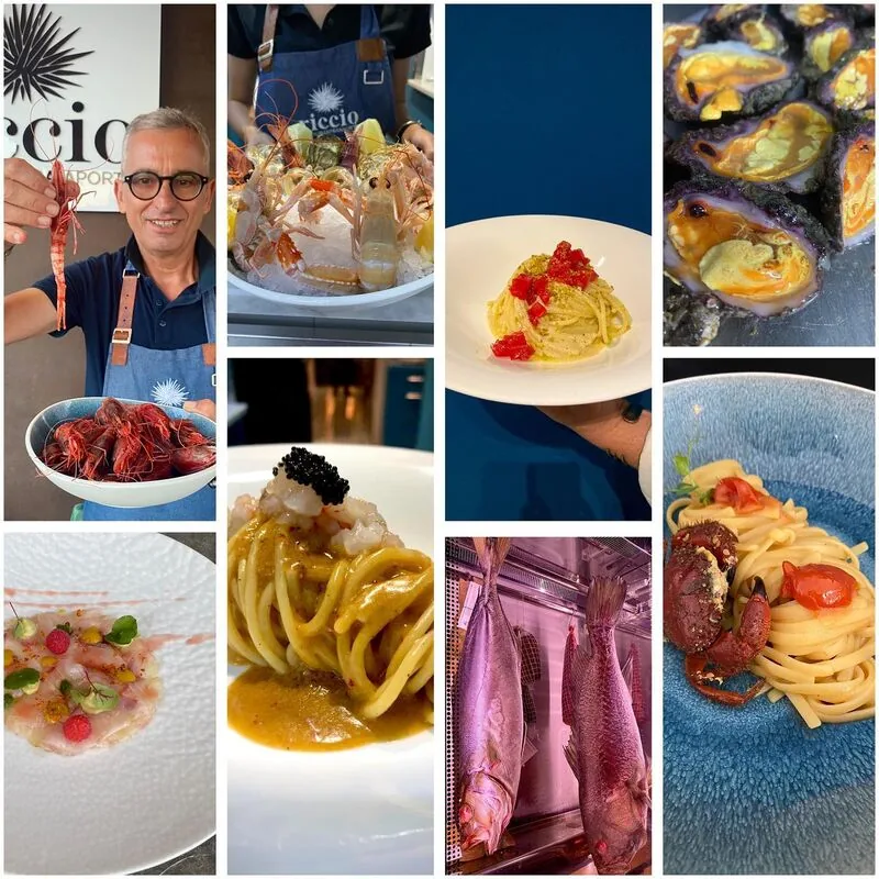 Pescato, piatti di mare e pesci nella cella di frollatura di Riccio Restaurant
