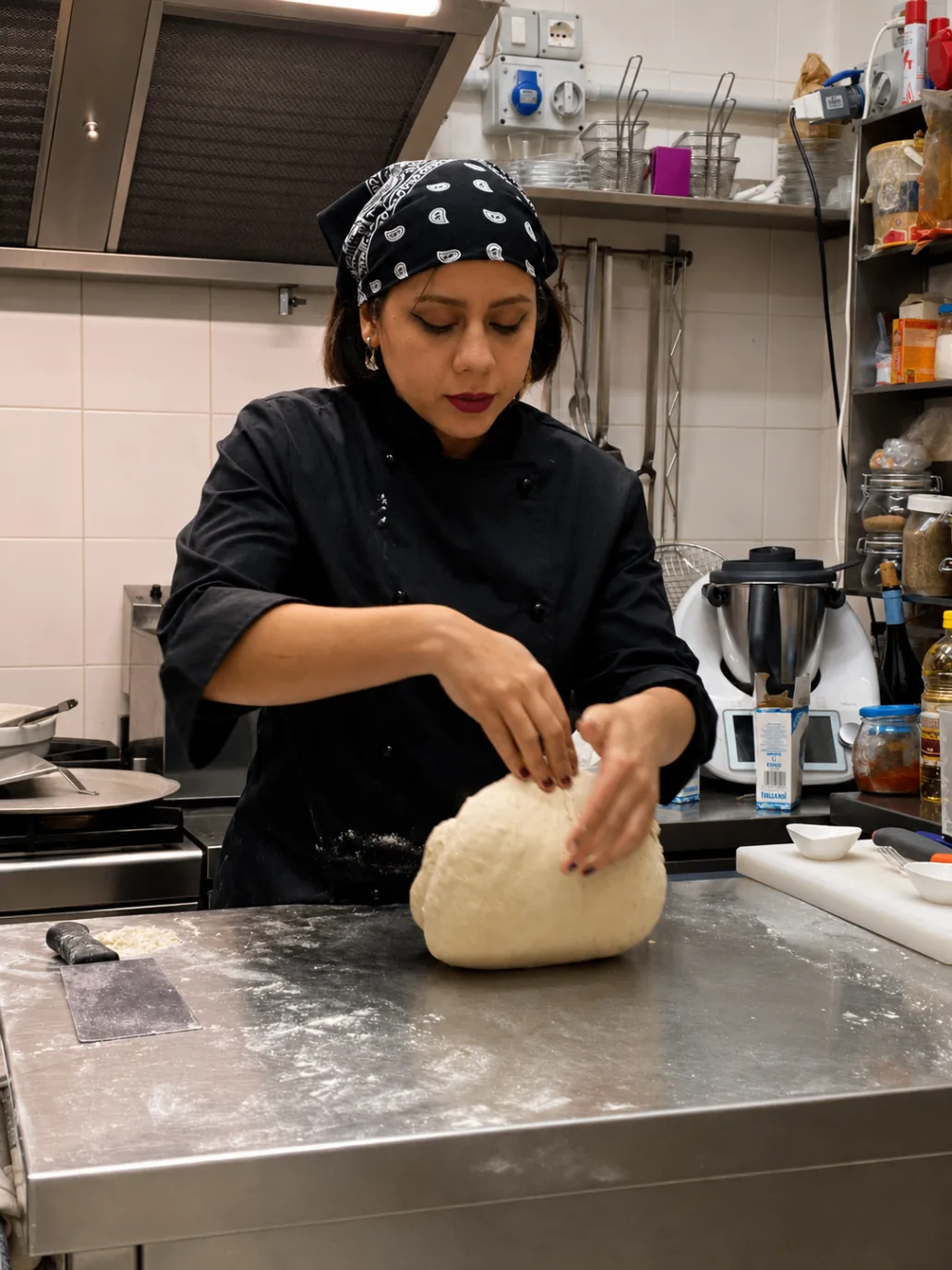 Chef al lavoro nella cucina de La Cucina di Giufà