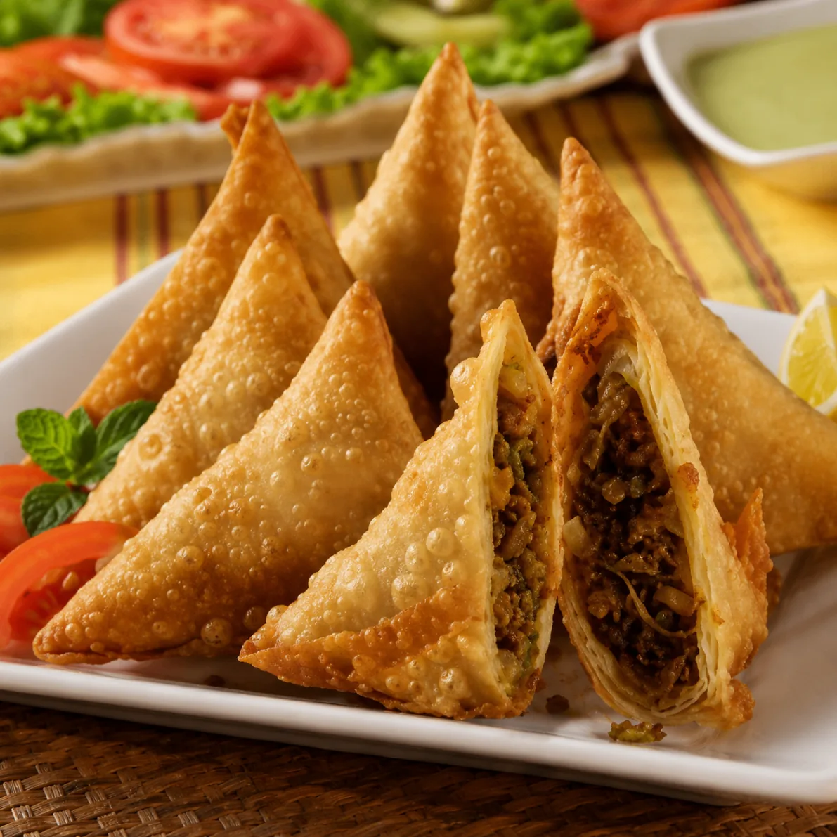 Samosa fritti croccanti con ripieno speziato a La Cucina di Giufà