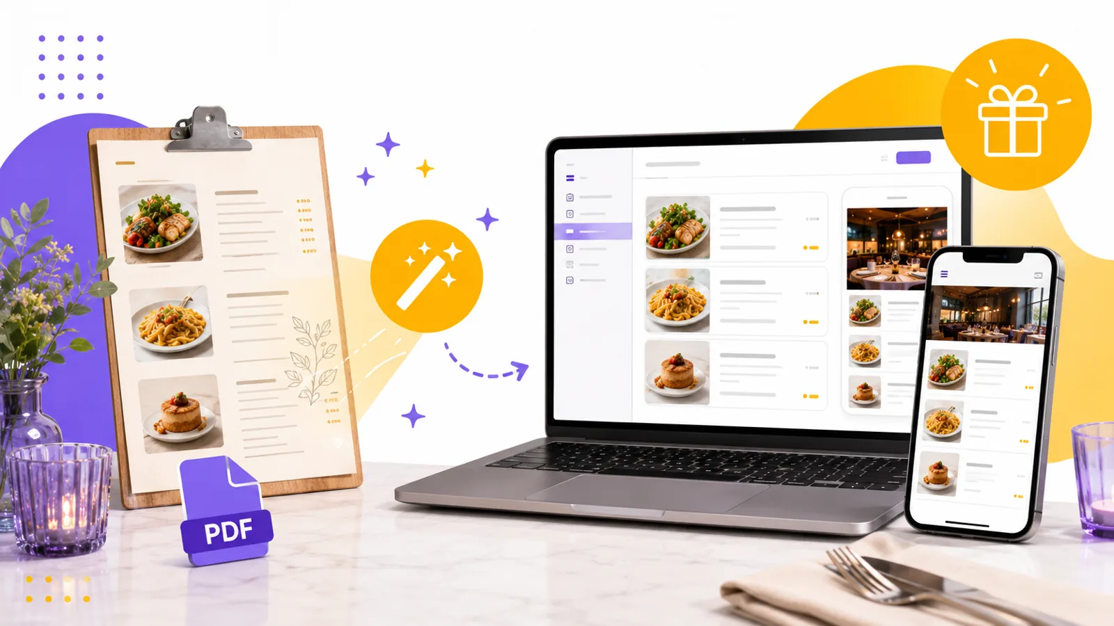 Importare un menu PDF per creare un menu digitale
