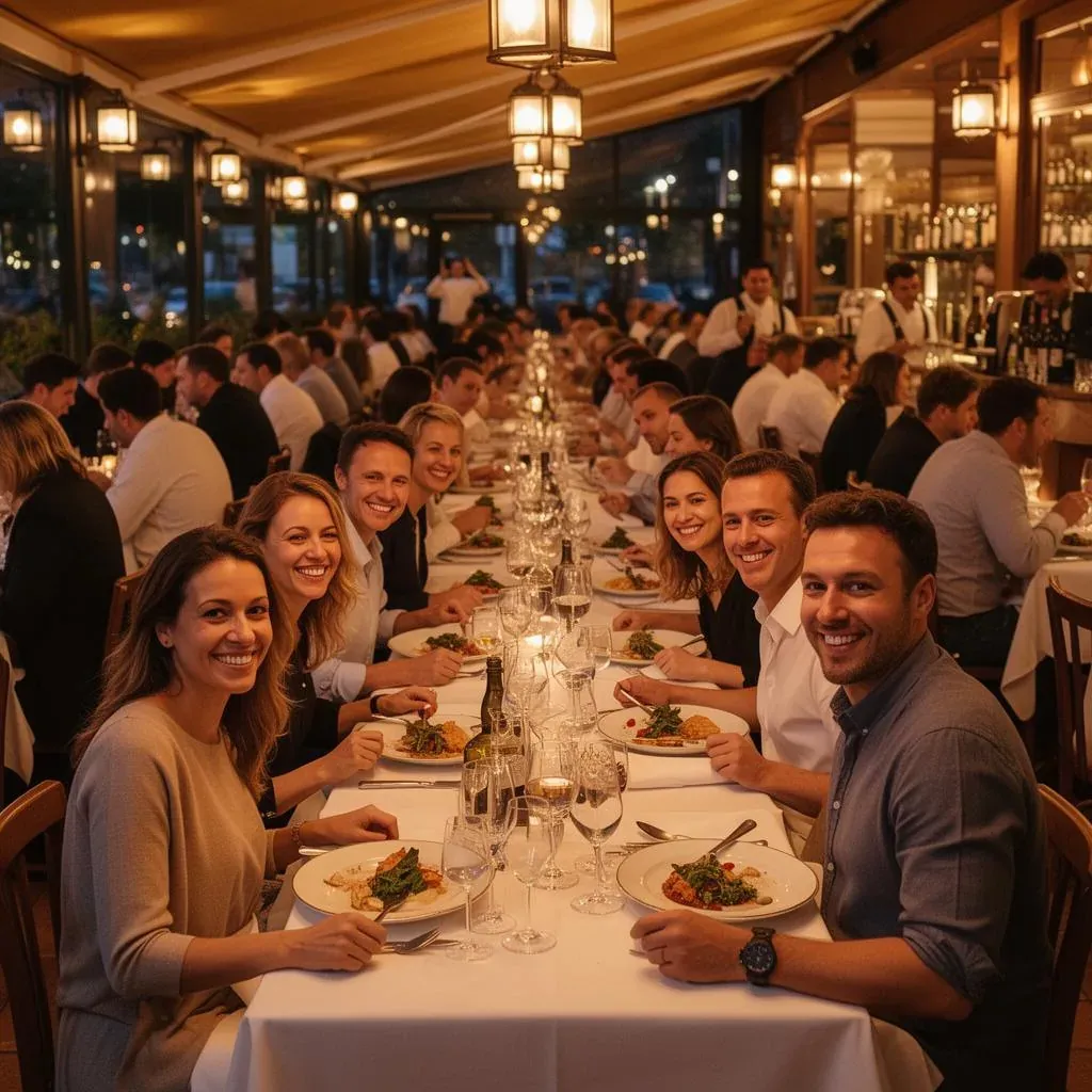 ristorante pieno con clienti presenti grazie a una migliore gestione prenotazioni