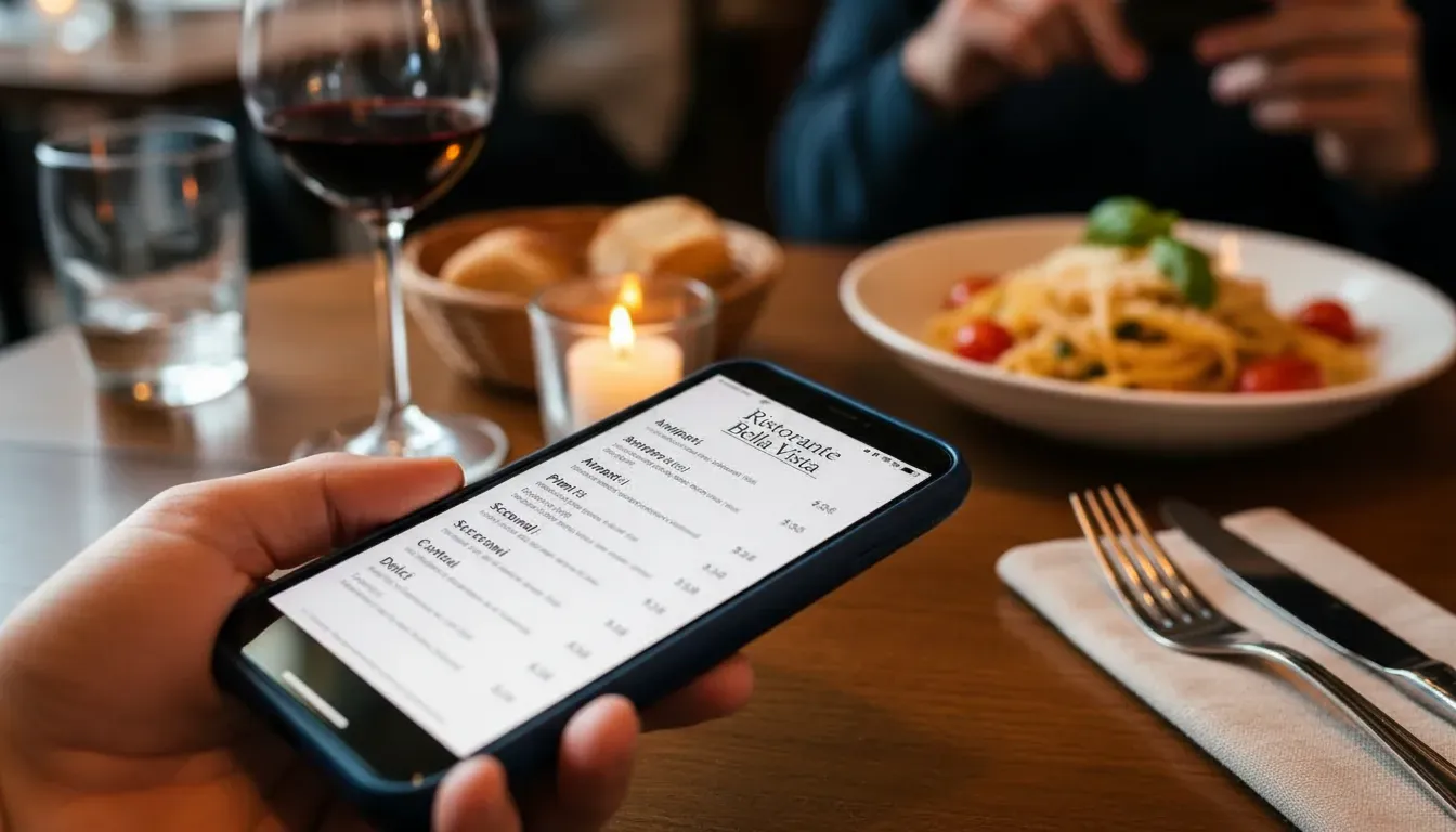 menu digitale ristorante facile da leggere da smartphone